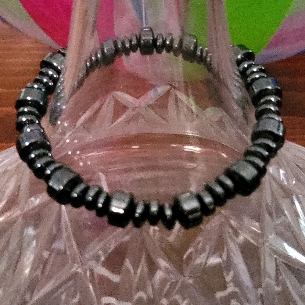 Hematite Men's stretch bracelet